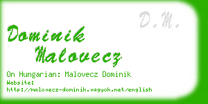 dominik malovecz business card